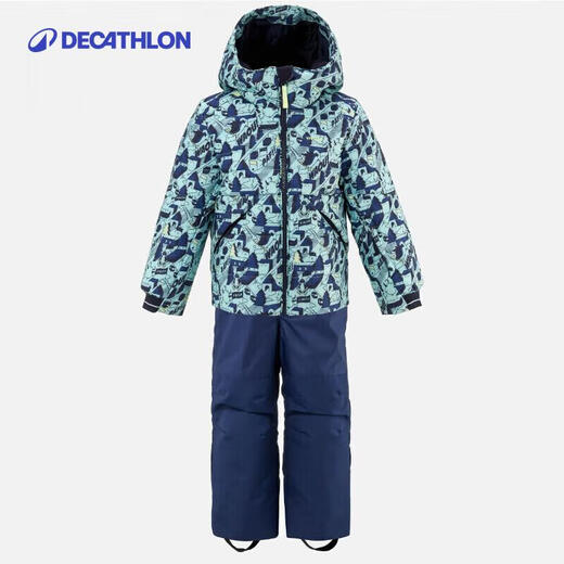 迪卡侬夹克冬季保暖滑雪服带帽男女小童3-5岁KIDK蓝色100-4557050