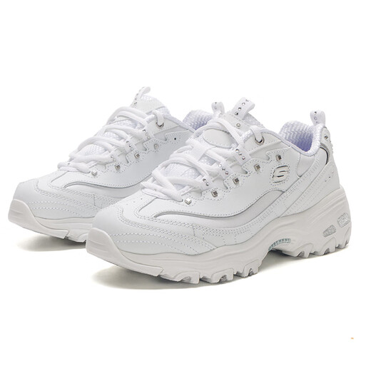 
Skechers women's shoes Spring and Autumn 2025 new thick-soled height-enhancing daddy shoes retro generation panda shoes versatile fashion white shoes 11979-WSL/white 35