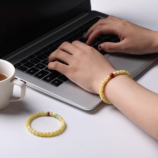 Fat Donglai quality natural raw mineral Russian material white flower beeswax old type barrel bead bracelet Buddha beads cultural play original boutique women's boutique bracelet diameter 9mm