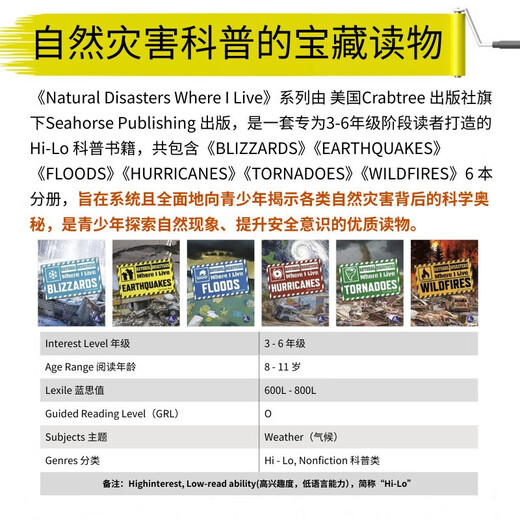 点读版 我身边的自然灾害科普阅读系列绘本6册 英文原版 The Natural Disasters Where l Live 青少年自然灾害科普 蓝思值600L-800L