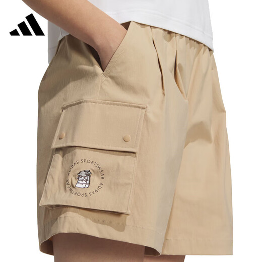 阿迪达斯（adidas）裤子女裤 2025夏季新款运动裤健身训练跑步锻炼舒适透气梭织短裤 JL9274 2XL