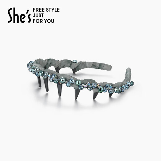 She s Qianzi Yaowo Declaration Flower Language Craft Crystal Hairband with Tooth Fashion Hairpin High Skull Headband Birthday Gift for Women Symphony Blue C0