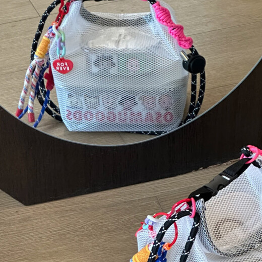 Laishuhui swimming bag, waterproof, dry and wet separation, fitness large capacity beach portable portable seaside travel storage toiletry bag, large white pink bag + diagonal rope