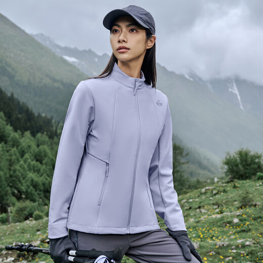 Pelliot (Pelliot) Weichschalenjacke für Frauen Outdoor Wanderanzug Ständer Slim Windproof plus samische Jacke für Frauen Stil Twilight Black S
