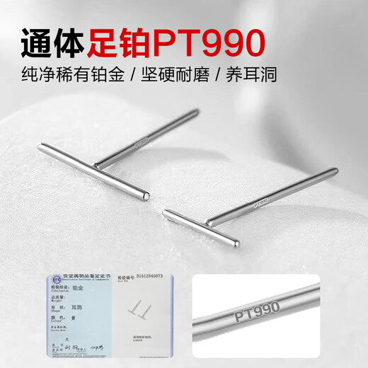 Dairuo platinum earrings for men with pierced ears, fashionable platinum earrings, earrings, trendy, compact, light, luxurious, neutral, no need to remove, simple and high-end, single small platinum earrings (approximately 0.22g)