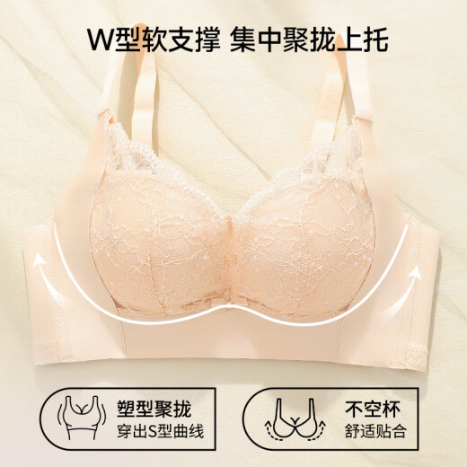 婷美小胸聚拢显大蕾丝内衣女提拉上托侧收防下垂调整莫代尔文胸罩