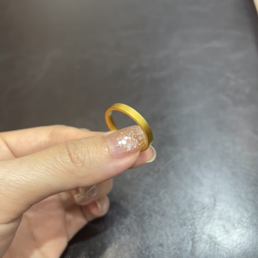 YINXIANGRONG gold couple rings A pair of men's and women's square mouth 999 pure gold 520 Valentine's Day gift for girlfriend and wife Square mouth ring No. 22 ring mouth about 1.2g