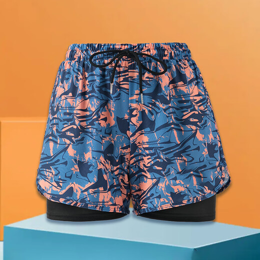 何佳功大码男士泳裤加肥加大300斤泳裤防尴尬速干宽松沙滩裤新款 双层黄色色泳裤(送防水袋) 2XL 建议150-165斤