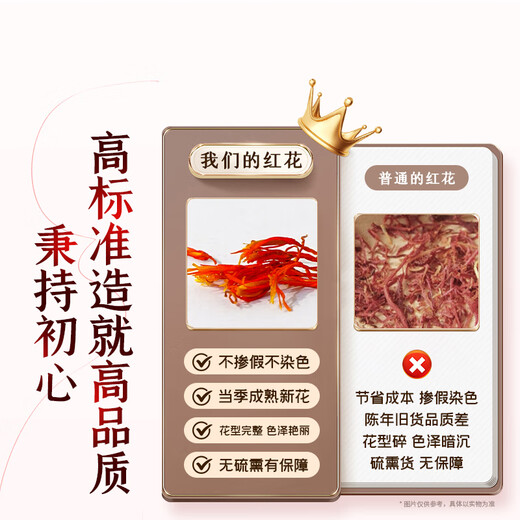 南同九坊 南京同仁堂 红花 100g 无熏硫精选当季新晒新疆和田搭桑葚椹泡水