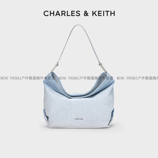 CHARLES&KEITH【母亲节礼物】女包CK2-40151467大容量单肩托特包官方旗舰正品 Light Washed Denim浅牛仔蓝色
