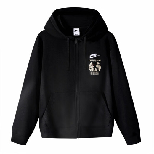 NIKE【定制服装】 一木一色医生人格II休闲拉链连帽夹克外套 男女同款 黑色 S