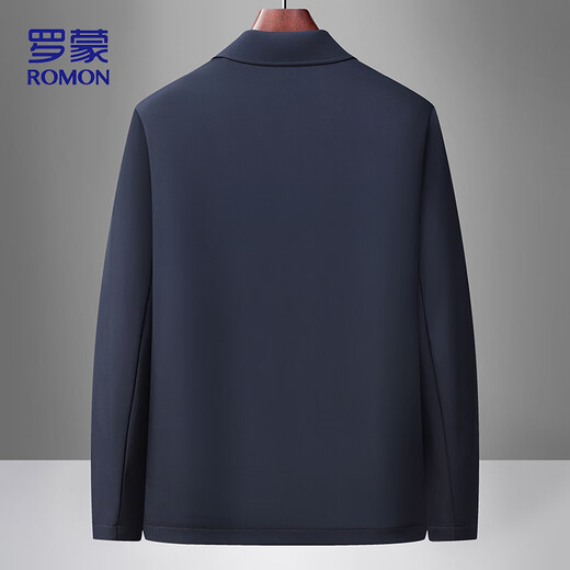 
ROMON Executive Jacket Men's Jacket Men's Autumn Casual Lapel Hall Style Middle-aged and Elderly Daddy Outfit 2539 Navy Blue XL