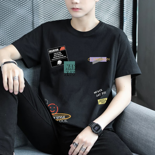Woodpecker (Tucano) Sommer reines Baumwoll kurzärmelige T-Shirt Herrenmarke Brand Teenager Halbärmelige T-Shirt Junior High School Schüler hübsches Sommer Top HG-9902 White M (110jin [Jin gleich 0,5 kg] oder weniger) oder weniger) oder weniger)