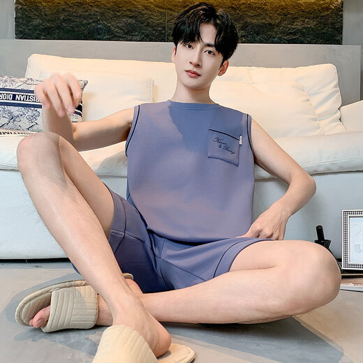 2025 Nouveau pyjamas en coton pur masculin d'été
