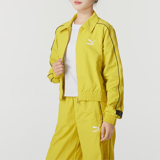 彪马（PUMA）女子运动服套装春夏新款时尚翻领防风夹克外套宽松直筒长裤两件套 629113-41+629110-41 L