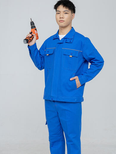 
Qingsifang CNPC work clothes pure cotton summer welding welder set men's red white CNOOC labor protection [extra thick flame retardant suit] containing cotton dark blue 17084A equal size