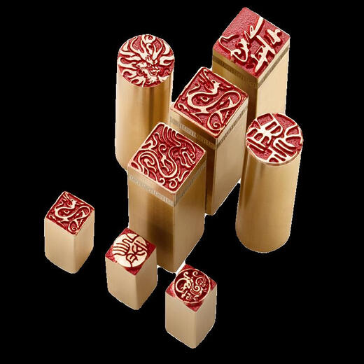 Три-дневная серия тигров и драконов Сплошная медная печать Jiachen Dragon Seal Carving жесткая ручка каллиграфия каллиграфия и коллекция живописи
