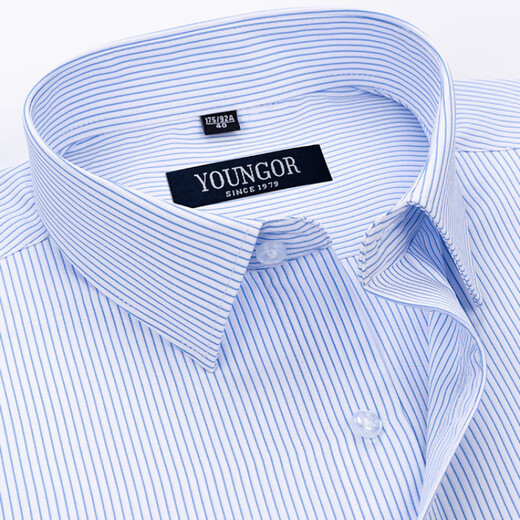 Magasin phare de Yager Store Men à manches courtes pour hommes à manches courtes pour les affaires d'été et la chemise à rayures à rayures d'âge moyen sans-rides DX6628 45 Recommandé 195-210jin [Jin est égal à 0,5 kg]]]
