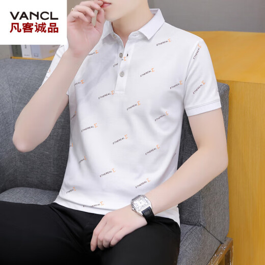 Vanke Eslite Lei Jun Lapa de verano Camiseta de manga corta Manga de cuello juvenil para hombres Versátil Versátil Pol Black Qy679 M 100-120Jin [Jin iguala 0.5 kg]