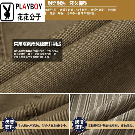 花花公子（PLAYBOY）高档西服外套春秋季宽松休闲单西小西装男装大码中年上衣夹克外套 黑色 L 适合体重125-145