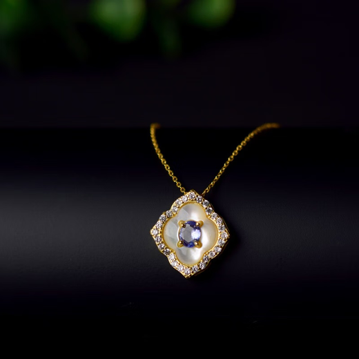 DYAI Tanzanite Pendant Women's s925 Silver Tanzanite Bare Stone Bracelet Bracelet Accessories Tanzanite Necklace Clavicle Chain Necklace 03#s925 Silver Tanzanite Pendant (With Silver Chain)