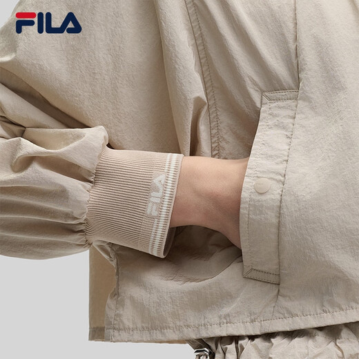 斐乐（FILA）Emerald女士梭织外套2024秋季新款时尚休闲宽松连帽上衣 浅裸色-LK XL 175/92A