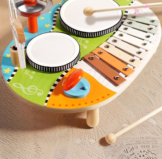 Jishi 25 Kindertrommelspielzeug Percussion Instrumente Multifunktional Montessori Wind Chimäre Drum Schlägen der Musikstation Bildungsschatz Wind Chimäre Trommel