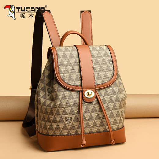 Woodpecker Backpack polyvalent pour femmes Texture décontractée à la mode