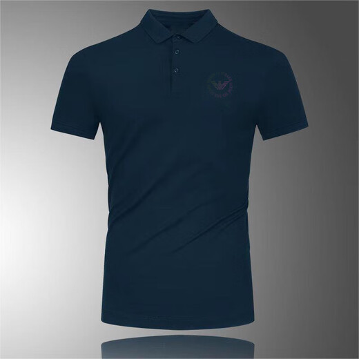 ARMANIBR Armani Summer Men's Business and Casual Short Sleeve POLO Shirt Mulberry Silk Flip AM756 Black Lapel M Reference Weight 90-120Jin [Jin equals 0.5 kg]