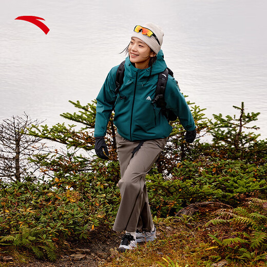 安踏水壳LT2.0丨大地之壳硬壳单层冲锋衣女士夏季新款户外防水登山服 【轻量化款】青石绿-6 XL