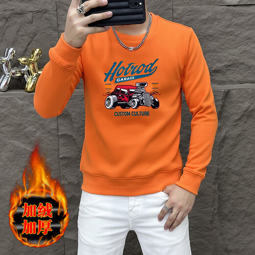 Valentino Orlandi (Valentino Orlandi) Ropa cómoda nueva primavera redonda y otoño 2024 Nuevo diamante hot diamante sudadera para hombres para hombres casuales top t6218 white fleece m
