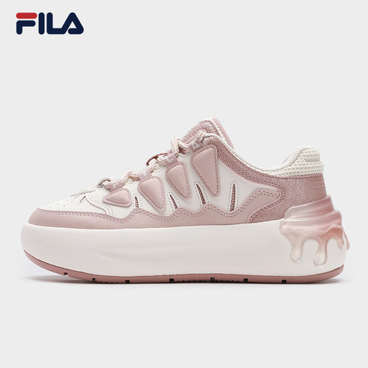 Fila offizielle Frauenschuhe Herbst neue Brettschuhe Radieschen Schuhe dicker Brot Schuhe Freizeitschuhe Sportschuhe Milch weiß/Rauch Rosenpulver-gr 37.5