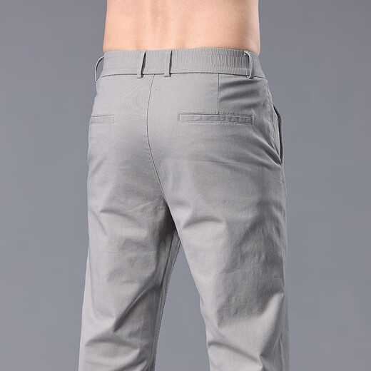 利郎2025新款半松紧腰休闲裤男士中年百搭简约直筒 卡其色6621 28