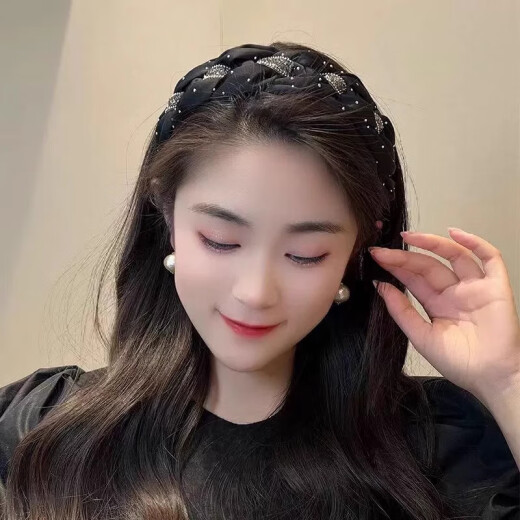 向晚发箍高颅顶发箍女头箍高级感水钻气质洗脸压碎发发卡生日礼物