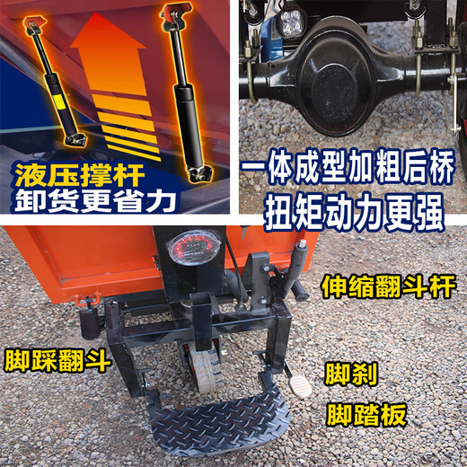 DELIXI ELECTRIC construction electric trolley, ash bucket truck, construction site dump truck, sand aquaculture material flatbed truck, transport truck, tricycle, upgraded electric hand-pushed three-door truck 70 enhanced models