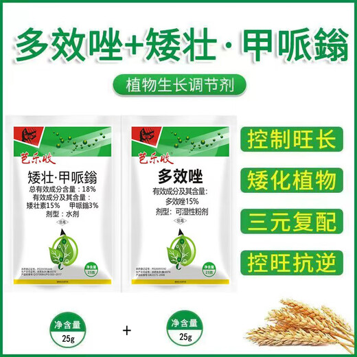 Chlormequazin, Mepifenidium, Paclobutrazol, a well-established pesticide, growth regulator, plant control, growth, shrinkage, dwarfing, resistance to lodging, and increase in production. Control of growth and increase in production (25g+25g)*20 sets