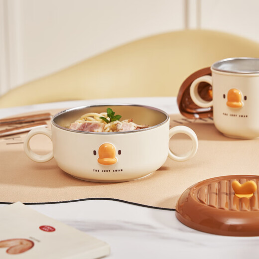 Yonghuan lindo acero inoxidable fideos instantáneos estudiante de dormitorio de tazón con tapa de tapa