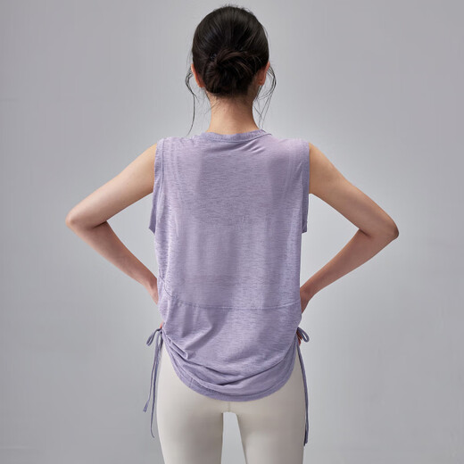 Zailu Fitness Girl Thin Yoga Clothes Loose Sleeveless Pilates Training Top Summer Quick-Drying Sports Vest Purple Gray M M