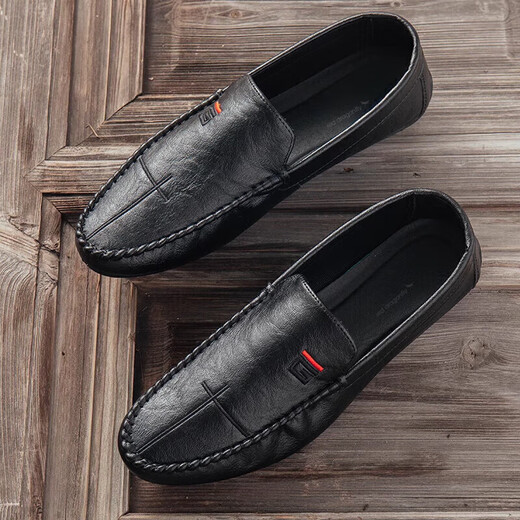 Yierkang Spring 2025 Nuevos zapatos Doudou zapatos de cuero para hombres Versión coreana Zapatos de conducción Tendencia social Zapatos de hombres casuales White 9880 39 Talla más pequeña
