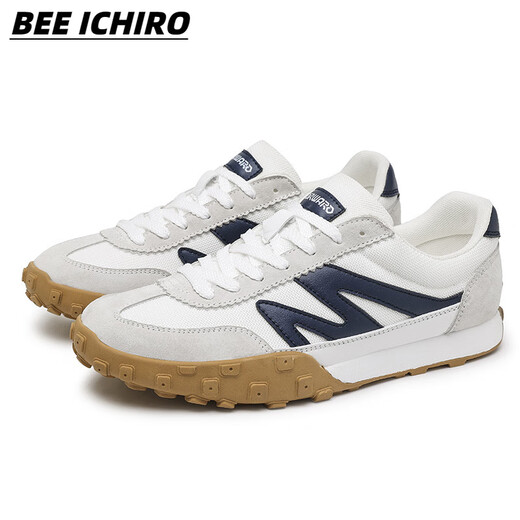 Bee Ichiro Herren lässige Lederschuhe Herbst Leder ein Fuß faules Geschäft lässig Soft Leder Soft Sohle Bohnenschuhe Herrenschuhe TX9925 Schwarz und Weiß (Sportgröße) 38