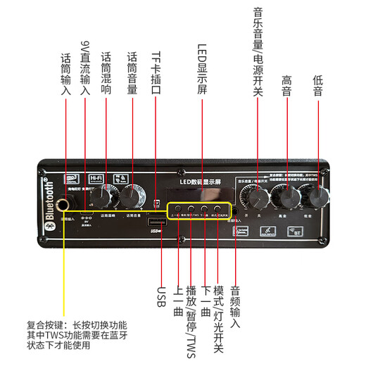 Malata (Malata) M+9401 outdoor performance trolley speaker electric acoustic guitar folk singing instrument speaker square dance street audio subwoofer 12 inches without microphone