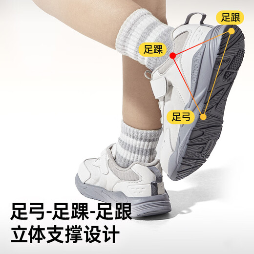 Ginoble toddler shoes 18 months-5 years old 25 years spring men's and women's retro children's shoes spring and autumn GW1698 cotton white/moonlight gray