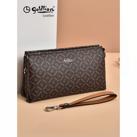 Goldlion Wallet Women's Clutch Bag Women's Bag-Sense Gift for Mom 2025 New Handbag Beige Official