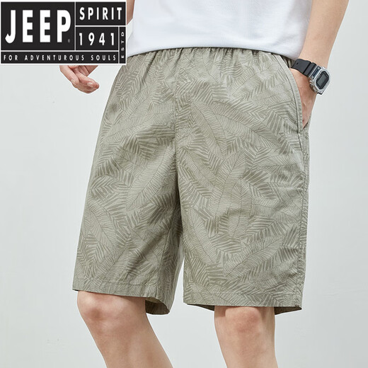 JEEP SPIRIT summer shorts men's solid color casual pants outside wearing men's loose simple five-point pants men's pants 9215 navy blue M