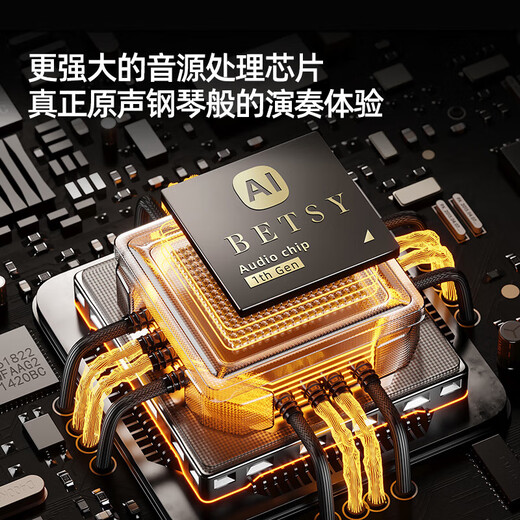 Betsy Electric Piano Heavy Hammer 88 Keys Adult Beginner Upright Electronic Piano B391 Low Box Glossy Black-Solid Wood Keyboard