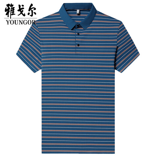 CEO雅戈尔桑蚕丝男士短袖t恤翻领夏季中年加肥加大爸爸装真丝polo衫 9906黑色 3XL 185【建议170斤-190斤】