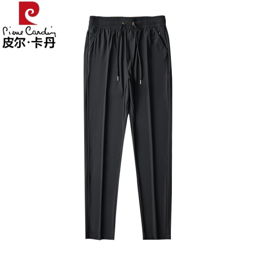 皮尔卡丹（pierre cardin）冰丝夏季薄款休闲裤男士宽松直筒速干长裤子男2025夏天垂感运动裤 6629深灰 M
