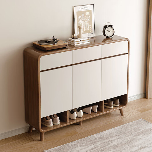 Gabinete de zapato de plomo gabinete de entrada gabinete gabinete de almacenamiento pared integrada patas de madera sólida patas de entrada de múltiples capas