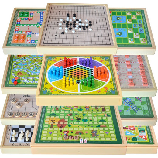 萌趣智物磁吸多功能棋盘多合一套装益智棋类玩具飞行棋象棋生日礼物送礼 磁性38CM【五合一】套餐C