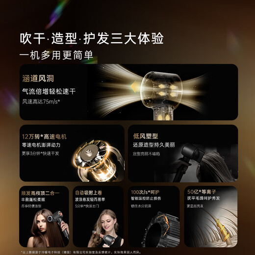 LANSAM zero-speed hair dryer household plasma hair care high-speed high-power high wind does not damage the hair negative ion hair dryer Mid-Autumn Festival birthday gift PLUS version-Misty Gray